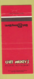 Matchbook Cover - Walt Disney World Chef Mickey's 30 Strike