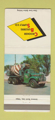 Matchbook Cover - Crooker Building Supply Concrete Clearwater FL 30 Strike