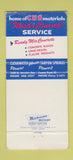 Matchbook Cover - Crooker Building Supply Concrete Clearwater FL 30 Strike