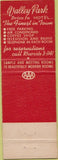 Matchbook Cover - Valley Park Hotel Youngstown OH
