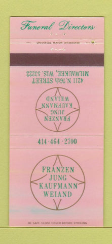 Matchbook Cover - Franzen Jung Kaufmann Weiand Milwaukee WI 30 Strike