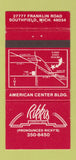 Matchbook Cover - Rikki's American Grille Southfield mI 30 Strike
