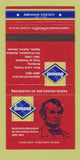 Matchbook Cover - Diamond Presidents Abraham Lincoln 30 Strike