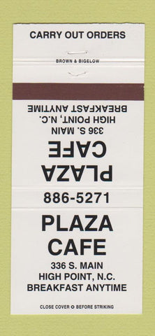 Matchbook Cover - Plaza Cafe High Point NC 30 Strike