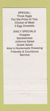 Matchbook Cover - Plaza Cafe High Point NC 30 Strike