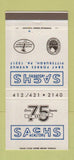Matchbook Cover - Sachs Real Estate Pittsburgh PA 30 Strike