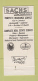 Matchbook Cover - Sachs Real Estate Pittsburgh PA 30 Strike