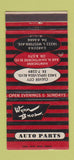 Matchbook Cover - Wynn Bros Auto Parts Culver City Gardena CA 30 Strike