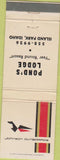 Matchbook Cover - Pond's Lode Island Park ID Johnson Boat Motors