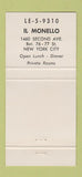 Matchbook Cover - Il Monello Italian New York City 30 Strike