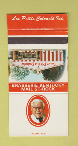 Matchbook Cover - Kentucky Fried Chicken Colonel Sanders Canada 30 Strike