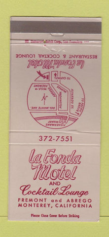 Matchbook Cover - LA Fonda Motel Monterey CA 30 Strike