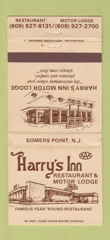 Matchbook Cover - Harry's Inn Restaurant Somers Point NJ 30 Strike