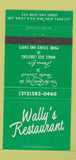Matchbook Cover - Wally's Restaurant New York City 30 Strike