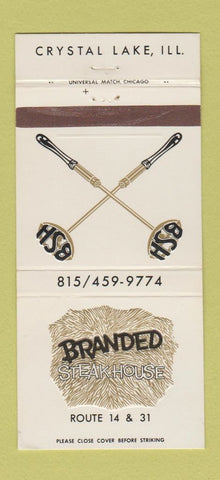 Matchbook Cover - Branded Steak House Crystal Lake IL 30 Strike
