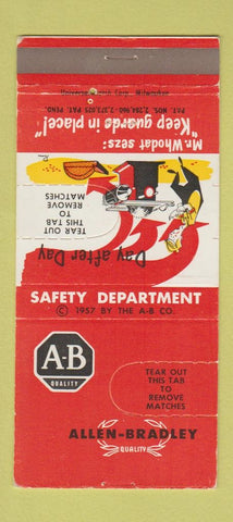 Matchbook Cover - Allen bradley Safety Department 30 Strike