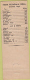 Matchbook Cover - 54 Motel Cafe Texhoma OK