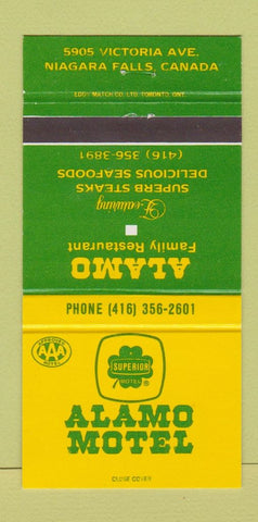 Matchbook Cover - Alamo Motel Niagara Falls ON 30 Strike