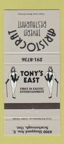 Matchbook Cover - Aristocrat Tavern Restaurant Scarborough ON girlie 30 Strike