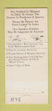 Matchbook Cover - Captain Cook's Seafood House Philadelphia PA 30 Strike