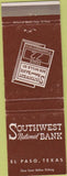 Matchbook Cover - Southwest National Bank El Paso TX