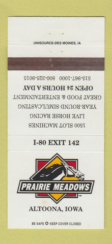 Matchbook Cover - Prairie Meadows Altoona IA 30 Strike