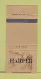 Matchbook Cover - Harper Restaurant New York City 30 Strike