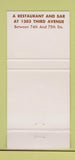 Matchbook Cover - Harper Restaurant New York City 30 Strike