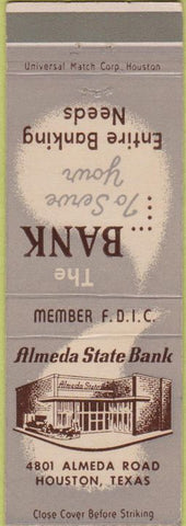 Matchbook Cover - Almeda State Bank Houston TX