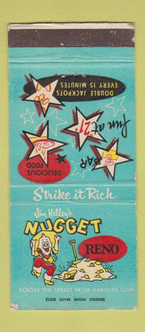 Matchbook Cover - Jim Kelley's Nugget Casino Reno NV 30 Stick
