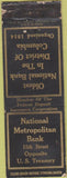 Matchbook Cover - National Metropolitan Bank Washington DC