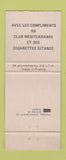 Matchbook Cover - Gitanes Cigarettes Club Mediterranee