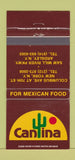 Matchbook Cover - Cantina Mexican Food New York City Ardsley NY 30 Strike
