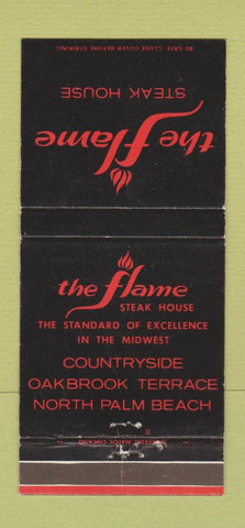 Matchbook Cover - The Flame Steak Oakbrook Terrace IL  30 Strike