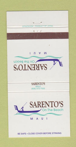 Matchbook Cover - Sarento's on the Beach Maui Hawaii 30 Strike