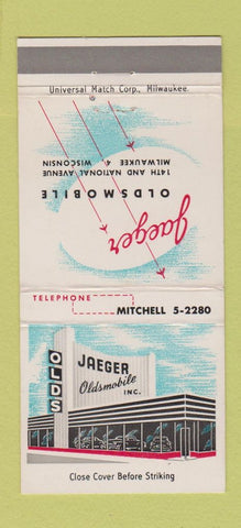 Matchbook Cover - Jaeger Oldsmobile Milwaukee WI 30 Strike