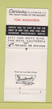 Matchbook Cover - Century Oldsmobile Tom Ainsworth Van Nuys CA 30 Strike