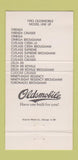 Matchbook Cover - 1983 Oldsmobile Heritage Cadillac Fairfield OH 30 Strike