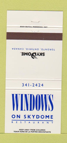 Matchbook Cover - Windows on the Skydome Toronto ON Blue Jays baseball 30 Strike