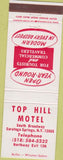 Matchbook Cover - Top Hill Motel Saratoga Springs NY