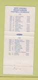 Matchbook Cover - West Virginia Mountaineers Football Westover WV Bank 30 Strike