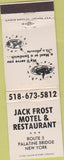 Matchbook Cover - Jack Frost Motel Palatine Bridge NY