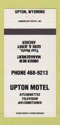 Matchbook Cover - Upton Motel WY WHITE 30 Strike
