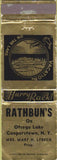 Matchbook Cover - Rathbun's Otsego Lake Cooperstown NY