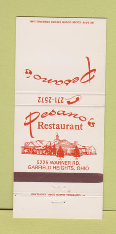 Matchbook Cover - Pesano's Restaurant Garfield Heights OH 30 Strike