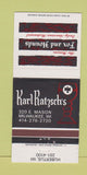 Matchbook Cover - Karl Katzsch's Fox and Hound Milwaukee WI 30 Strike