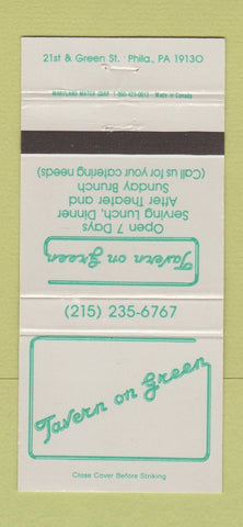 Matchbook Cover - Tavern on the Green Philadelphia PA 30 Strike