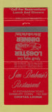 Matchbook Cover - Jim Barbarie's Restaurant Danbury CT 30 Strike