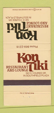 Matchbook Cover - Kon Tiki Southfield Plaza WEAR 30 Strike
