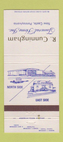 Matchbook Cover - R Cunningham Funeral Home New Castle PA 30 Strike
